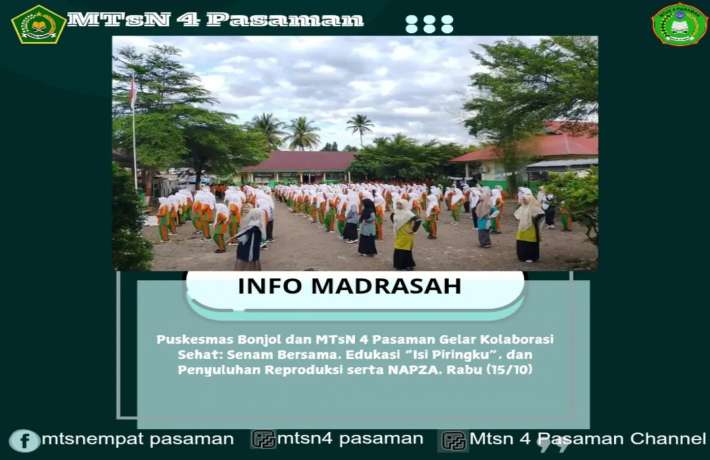 Puskesmas Bonjol dan MTsN 4 Pasaman Gelar Kolaborasi Sehat: Senam Bersama Edukasi Isi Piringku